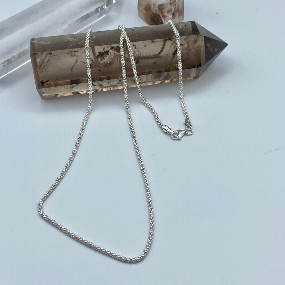 Sterling Silver Popcorn Chain 22" - Picture 2 of 4
